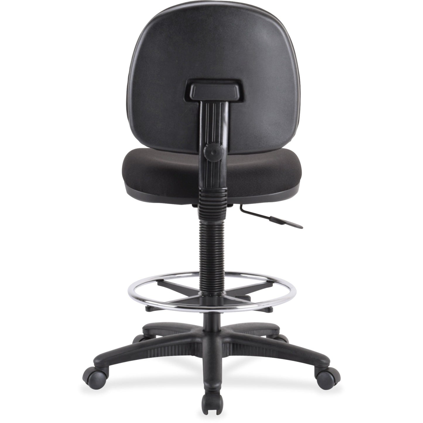 Lorell Millenia Series Adjustable Task Stool with Back Black Drafting Chair with Footring 23.60 - 33.90 "H (LLR - LLR800XX) - SchoolOutlet
