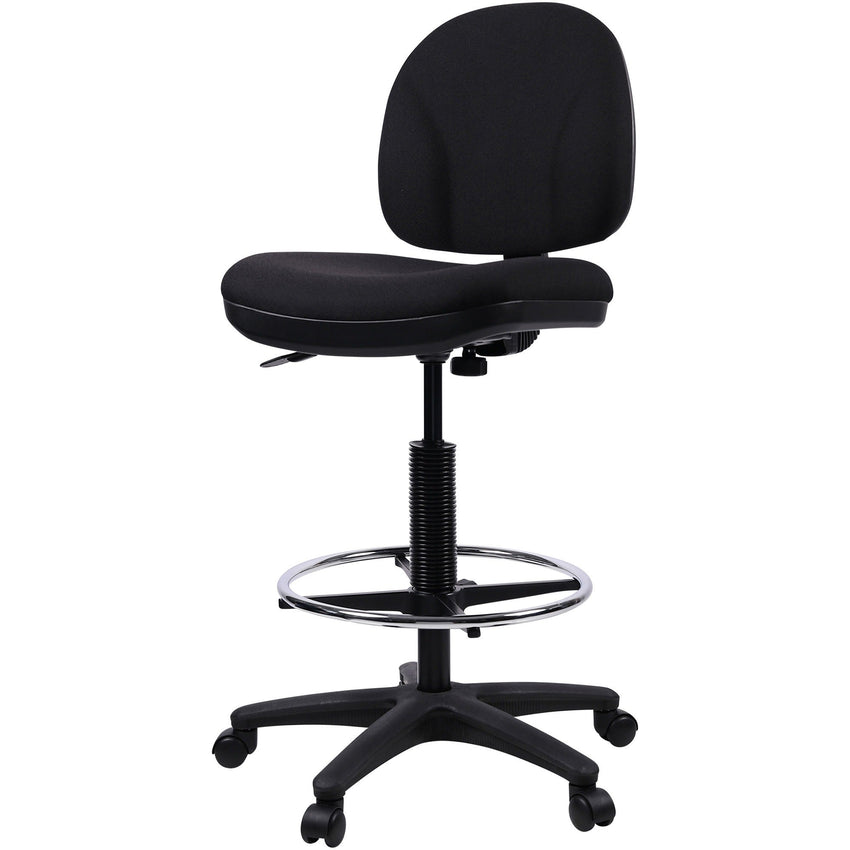 Lorell Millenia Series Adjustable Task Stool with Back Black Drafting Chair with Footring 23.60 - 33.90 "H (LLR - LLR800XX) - SchoolOutlet