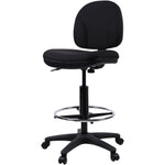 Lorell Millenia Series Adjustable Task Stool with Back Black Drafting Chair with Footring 23.60 - 33.90 