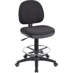 Lorell Millenia Series Adjustable Task Stool with Back Black Drafting Chair with Footring 23.60 - 33.90 