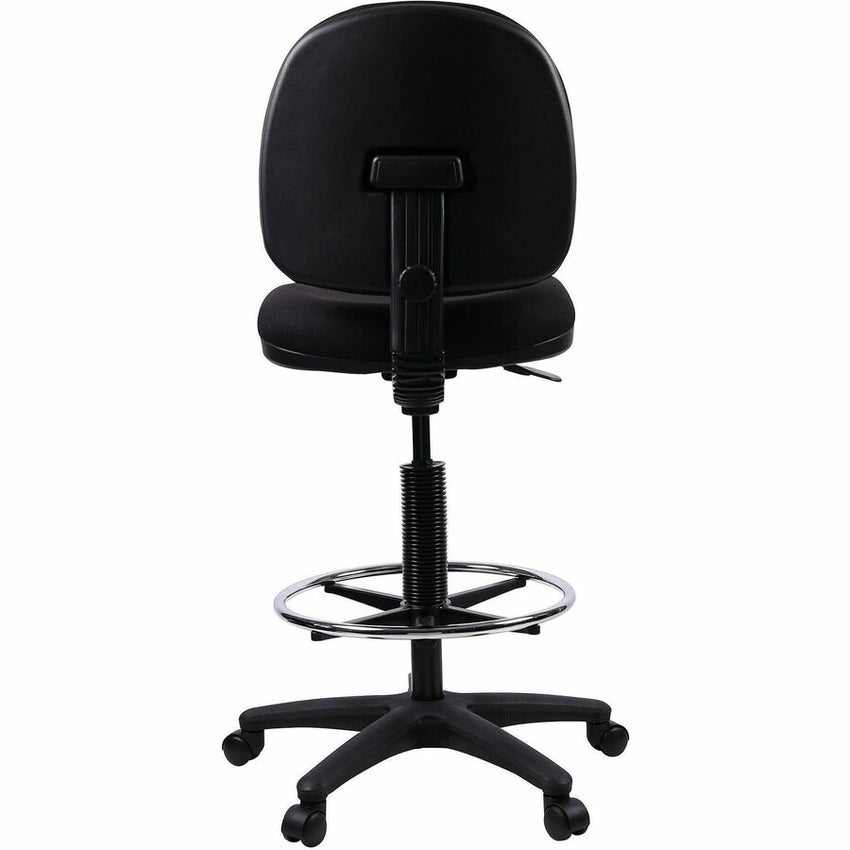 Lorell Millenia Series Adjustable Task Stool with Back Black Drafting Chair with Footring 23.60 - 33.90 "H (LLR - LLR800XX) - SchoolOutlet