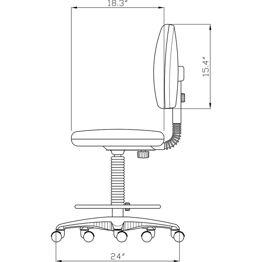 Lorell Millenia Series Adjustable Task Stool with Back Black Drafting Chair with Footring 23.60 - 33.90 "H (LLR - LLR800XX) - SchoolOutlet