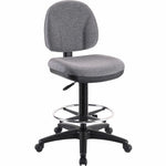 Lorell Millenia Series Adjustable Task Stool with Back Black Drafting Chair with Footring 23.60 - 33.90 