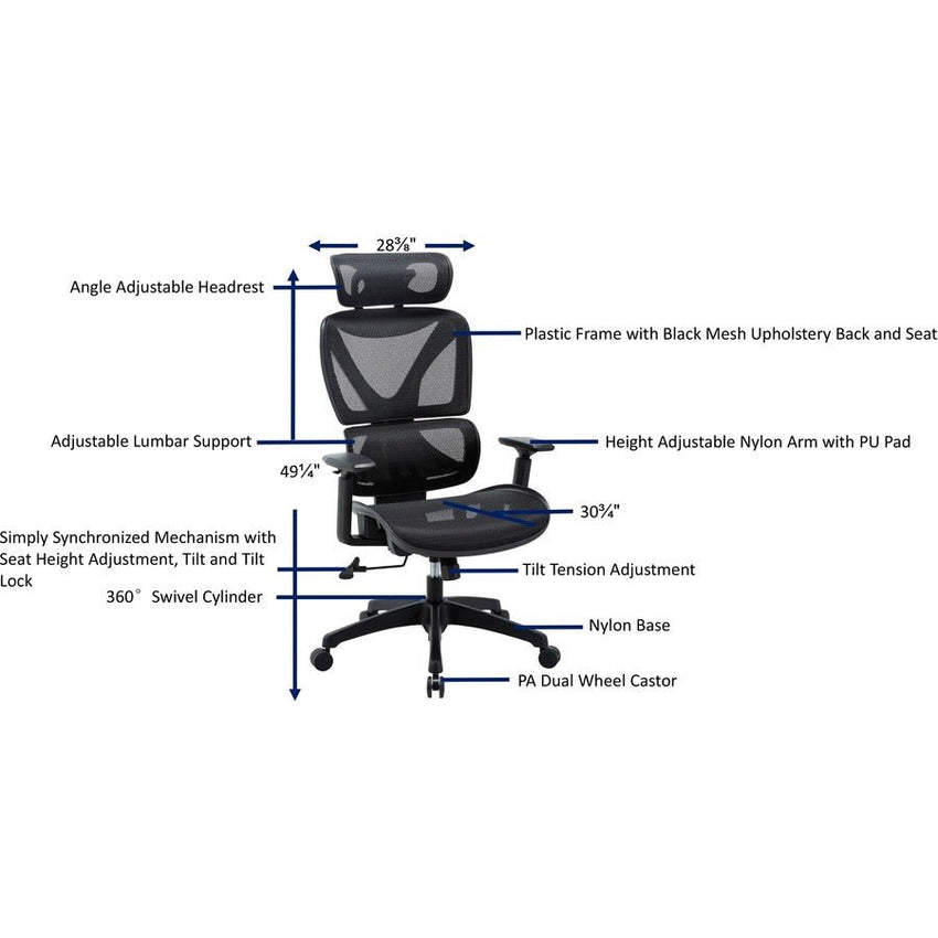 Lorell Millenia Series Pneumatic Adjustable Task Chair with Antibacterial Vinyl 17.3" - 22.4"H (LLR - LLR80014) - SchoolOutlet