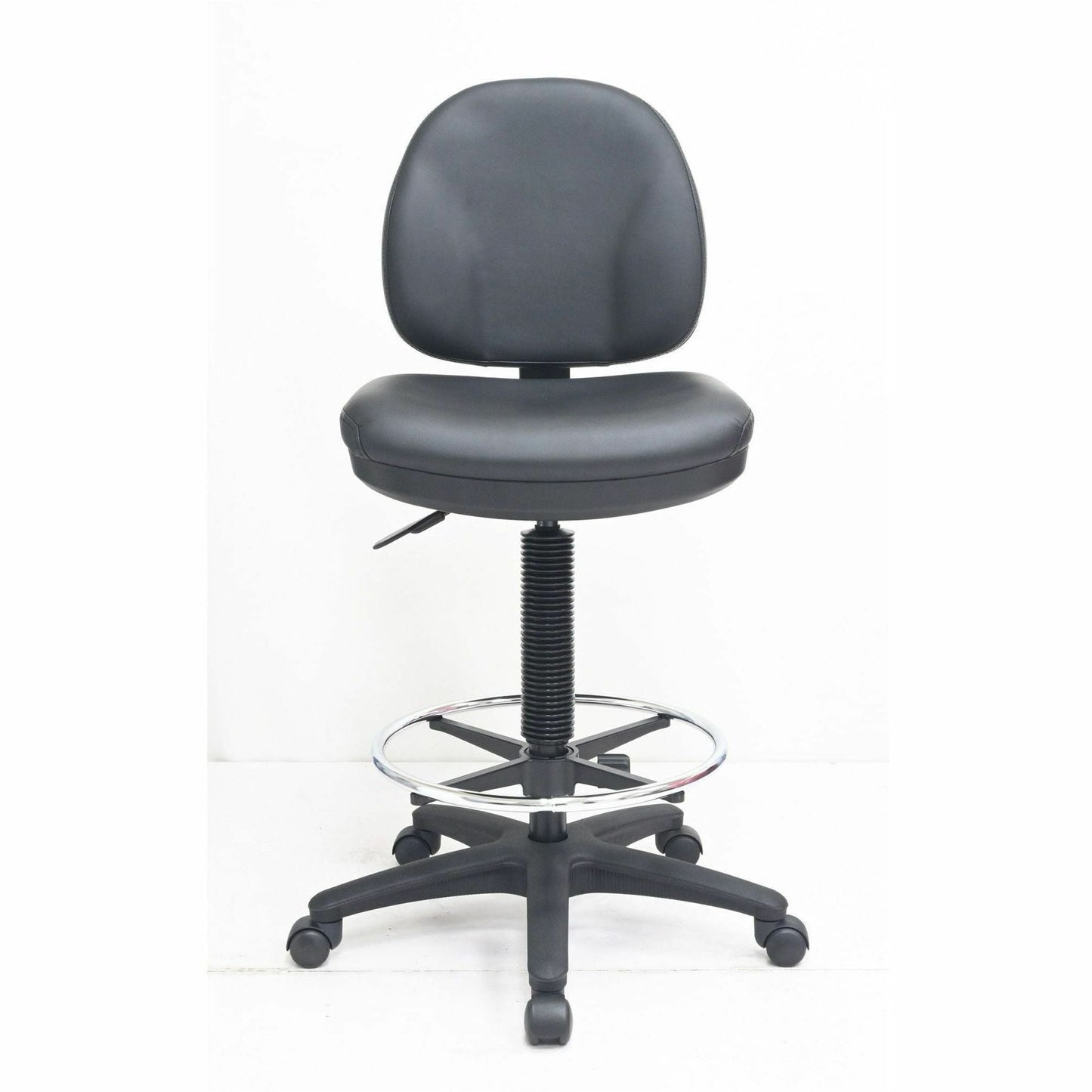 Lorell Millenia Series Adjustable Task Stool with Back, Footring and 360 Swivel 22" - 32" H (LLR - LLR80018) - SchoolOutlet