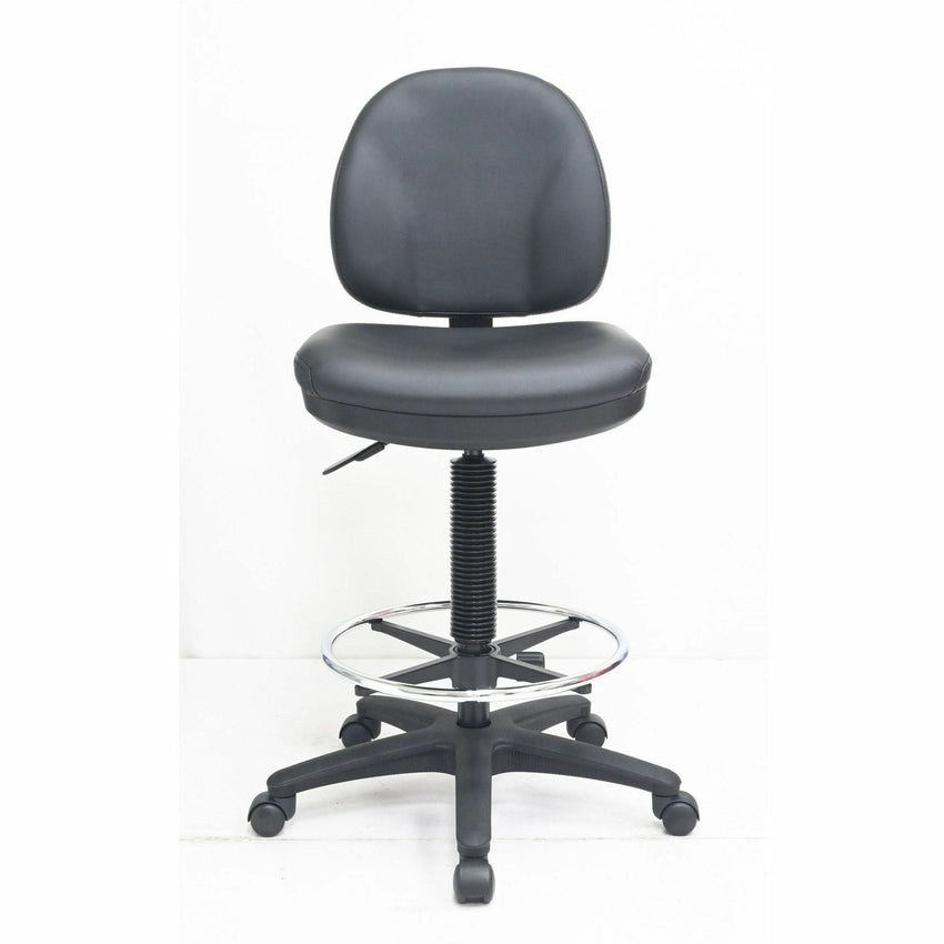 Lorell Millenia Series Adjustable Task Stool with Back, Footring and 360 Swivel 22" - 32" H (LLR - LLR80018) - SchoolOutlet