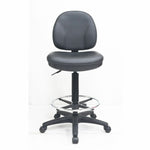 Lorell Millenia Series Adjustable Task Stool with Back, Footring and 360 Swivel 22