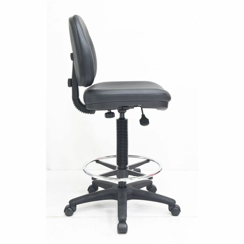 Lorell Millenia Series Adjustable Task Stool with Back, Footring and 360 Swivel 22" - 32" H (LLR - LLR80018) - SchoolOutlet
