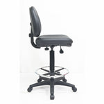 Lorell Millenia Series Adjustable Task Stool with Back, Footring and 360 Swivel 22
