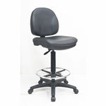 Lorell Millenia Series Adjustable Task Stool with Back, Footring and 360 Swivel 22