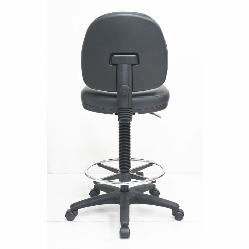 Lorell Millenia Series Adjustable Task Stool with Back, Footring and 360 Swivel 22" - 32" H (LLR - LLR80018) - SchoolOutlet