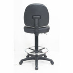 Lorell Millenia Series Adjustable Task Stool with Back, Footring and 360 Swivel 22