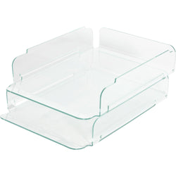 Lorell Acrylic Stacking Document Trays Clear Desktop Letter Organizer 2-Pack (LLR-LLR80655)