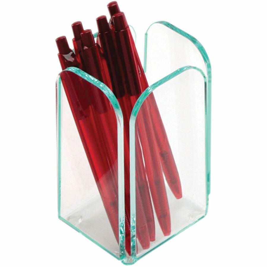 Lorell Elegant Acrylic Desktop Pencil Cup Organizer 2.5" W x 2.5" D x 3" H (LLR - LLR80656) - SchoolOutlet