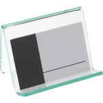Lorell Acrylic Business Card Holder Clear with Green - Tinted Edges (LLR - LLR80657) - SchoolOutlet