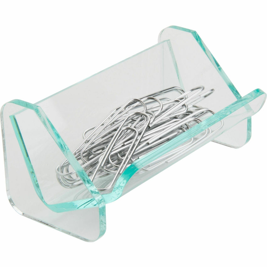 Lorell Elegant Acrylic Desktop Paper Clip Holder 3" W x 3" D x 3" H (LLR - LLR80660) - SchoolOutlet