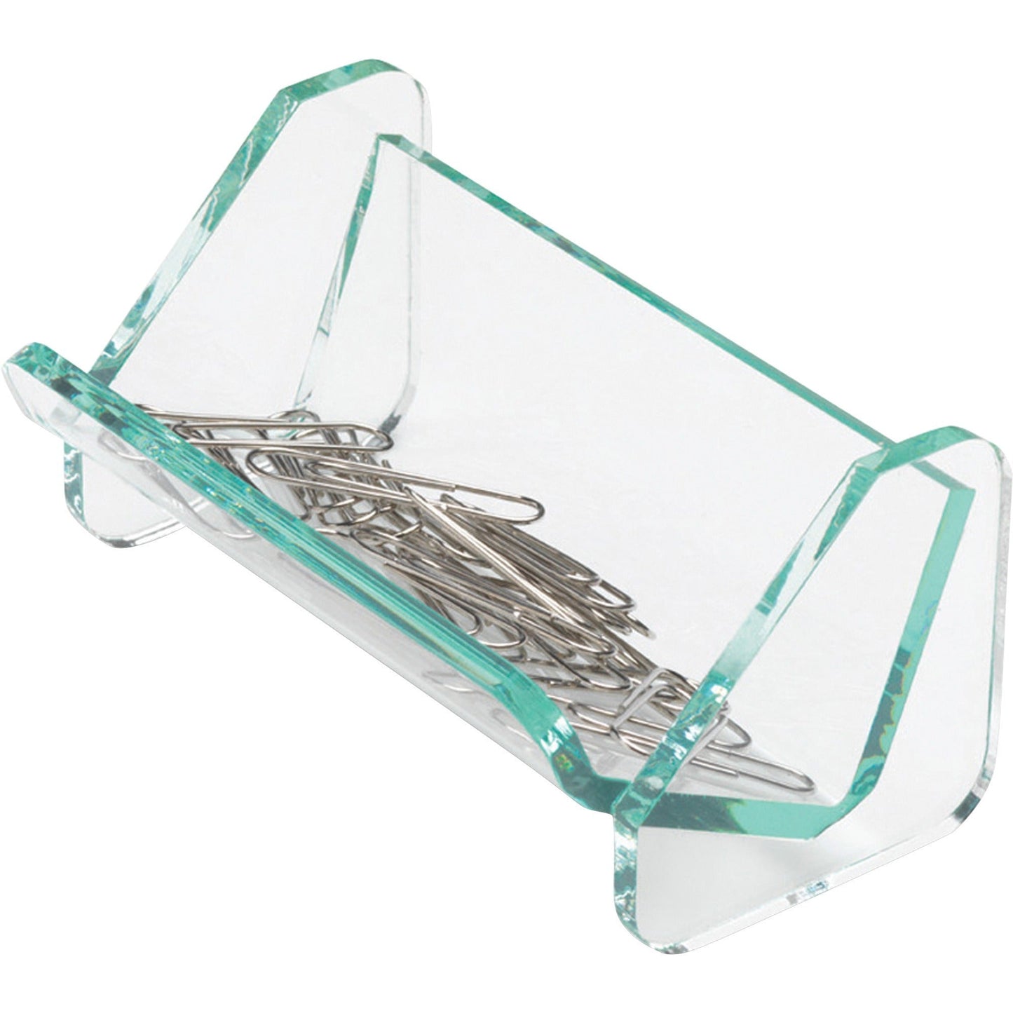 Lorell Elegant Acrylic Desktop Paper Clip Holder 3" W x 3" D x 3" H (LLR - LLR80660) - SchoolOutlet