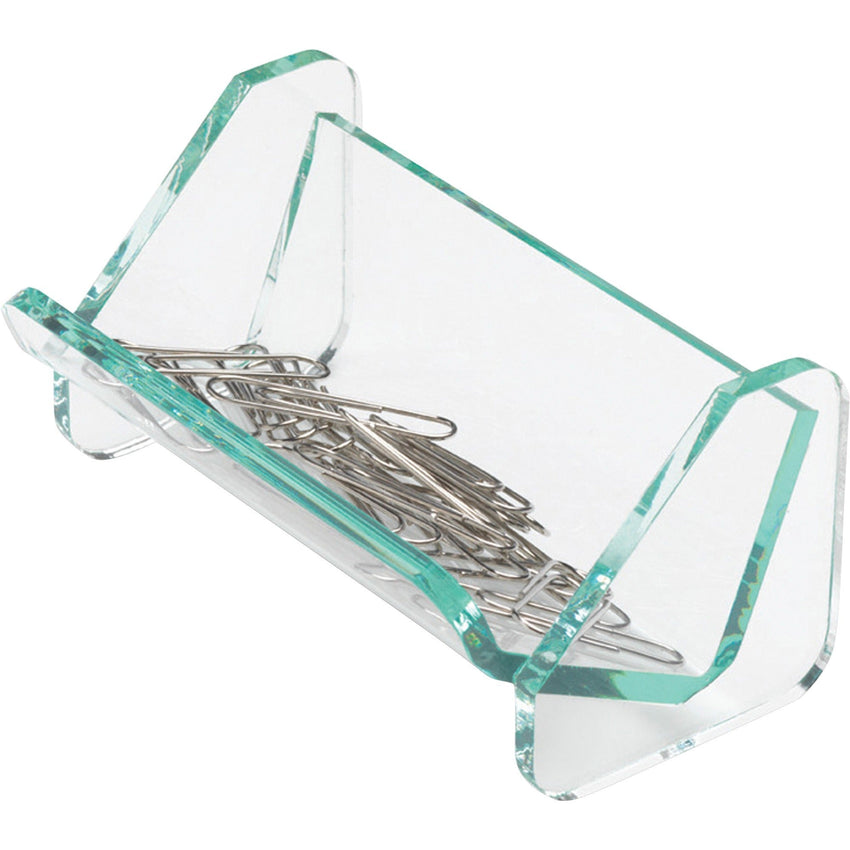 Lorell Elegant Acrylic Desktop Paper Clip Holder 3" W x 3" D x 3" H (LLR - LLR80660) - SchoolOutlet