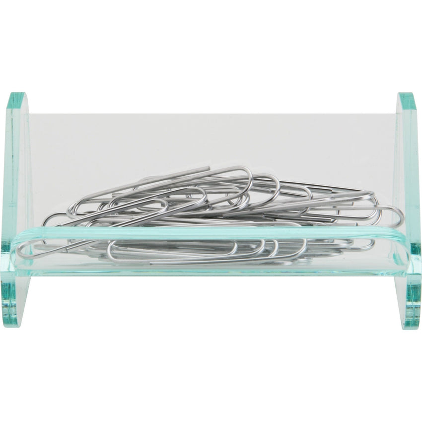 Lorell Elegant Acrylic Desktop Paper Clip Holder 3" W x 3" D x 3" H (LLR - LLR80660) - SchoolOutlet