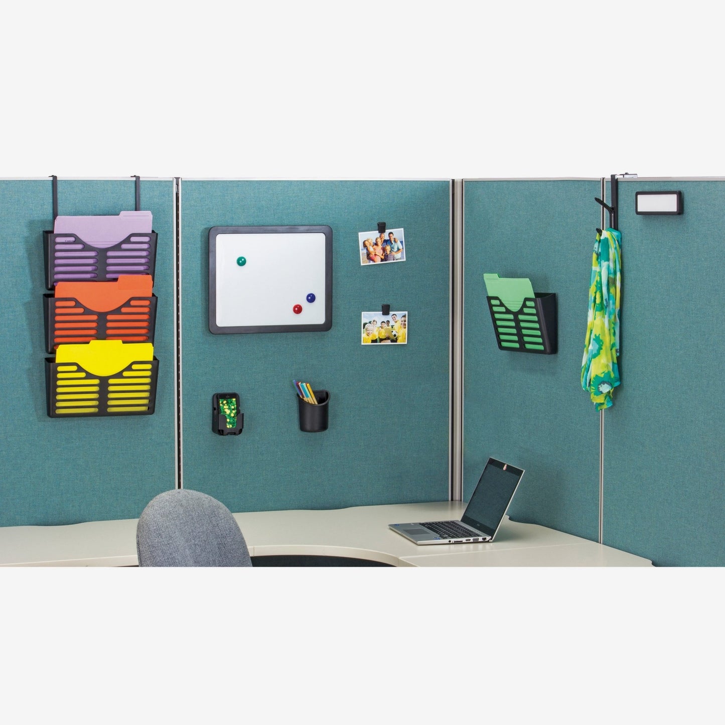 Lorell Cubicle Pocket File Wall or Panel Mount Black Plastic 1 Each (LLR - LLR80663) - SchoolOutlet