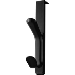 Lorell Over-the-Panel Double Coat Hook Black Plastic Cubicle Panel Mount 1.25"-3.5" Panel Fit (LLR-LLR80665)