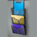 Lorell Hanging Triple Pocket File Set Cubicle Wall Organizer Black Plastic 3 Pockets (LLR - LLR80666) - SchoolOutlet