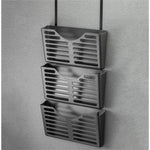 Lorell Hanging Triple Pocket File Set Cubicle Wall Organizer Black Plastic 3 Pockets (LLR - LLR80666) - SchoolOutlet