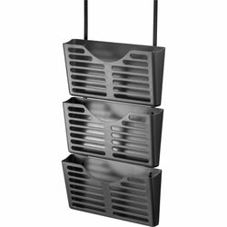 Lorell Hanging Triple Pocket File Set Cubicle Wall Organizer Black Plastic 3 Pockets (LLR-LLR80666)