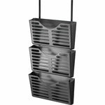 Lorell Hanging Triple Pocket File Set Cubicle Wall Organizer Black Plastic 3 Pockets (LLR - LLR80666) - SchoolOutlet
