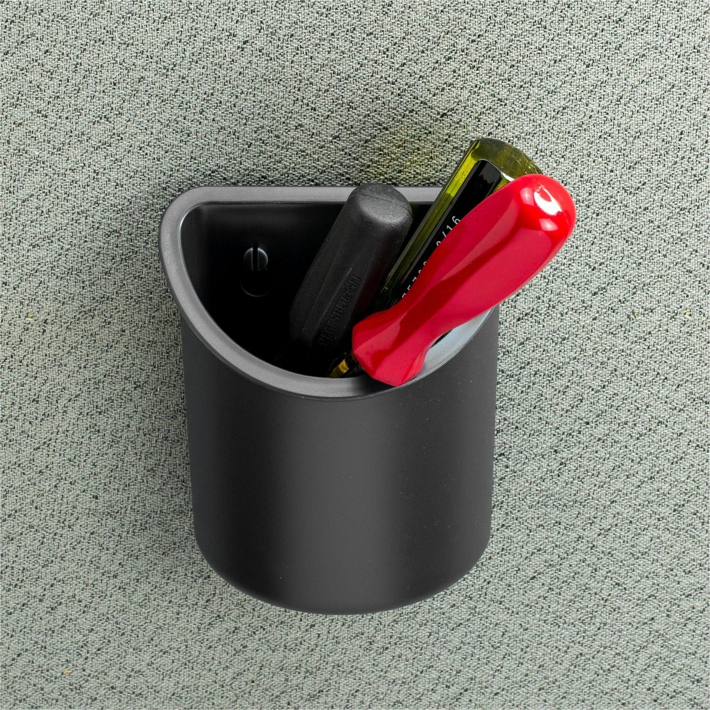 Lorell Space - Saving Recycled Mountable Cubicle Pencil Cup Organizer 3" W x 3" D x 4" H (LLR - LLR80668) - SchoolOutlet