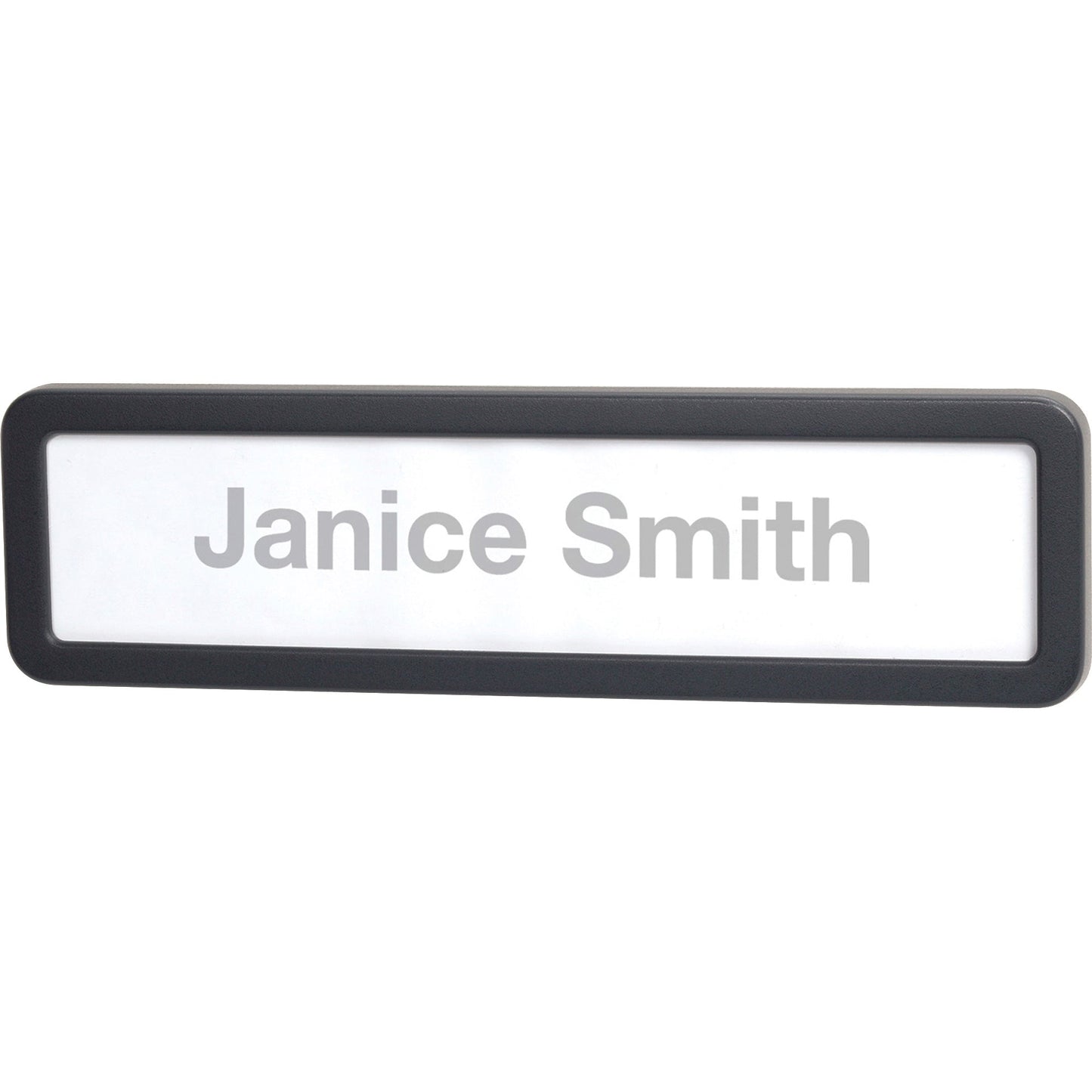 Lorell Recycled Cubicle Nameplate 0.9"W x 2.7"H x 9.2"L Black (LLR - LLR80669) - SchoolOutlet