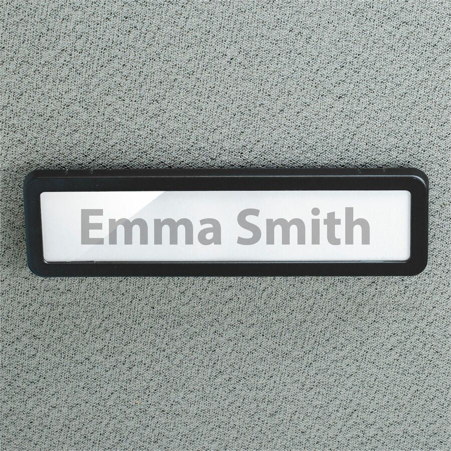 Lorell Recycled Cubicle Nameplate 0.9"W x 2.7"H x 9.2"L Black (LLR - LLR80669) - SchoolOutlet