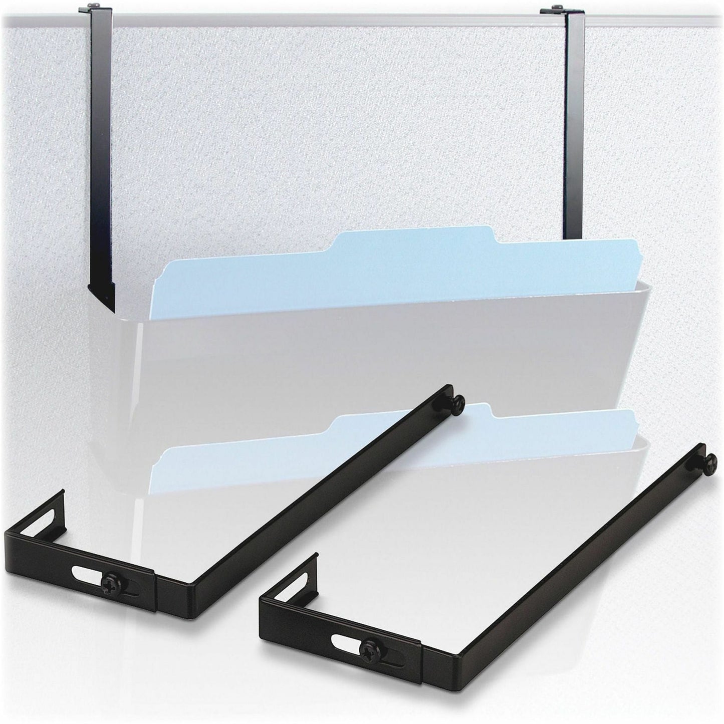 Lorell Partition Hangers Metal Cubicle Panel Mount Black 7" Size 1 Pair (LLR - LLR80674) - SchoolOutlet