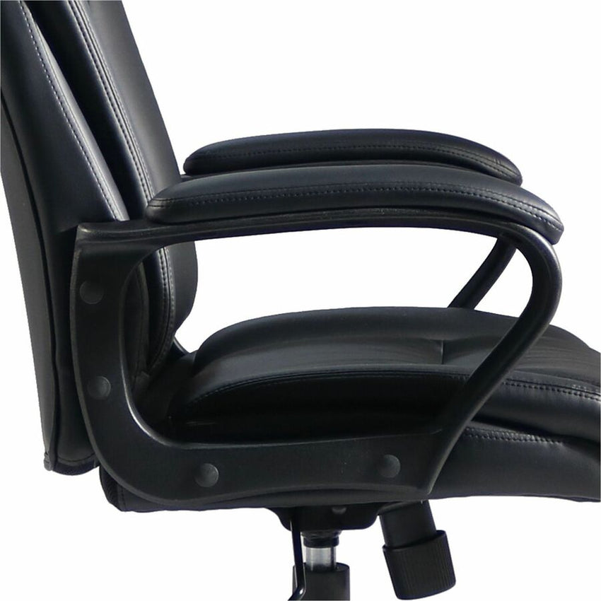 Lorell SOHO Mid - Back Chair with PU Leather and Fixed Arms (LLR - LLR81810) - SchoolOutlet