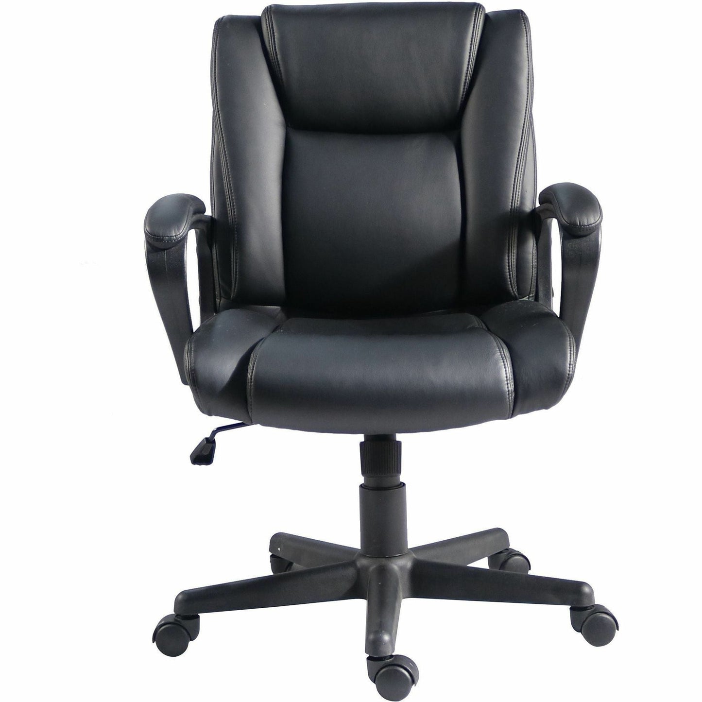 Lorell SOHO Mid - Back Chair with PU Leather and Fixed Arms (LLR - LLR81810) - SchoolOutlet
