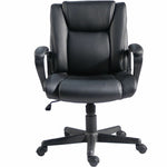 Lorell SOHO Mid - Back Chair with PU Leather and Fixed Arms (LLR - LLR81810) - SchoolOutlet