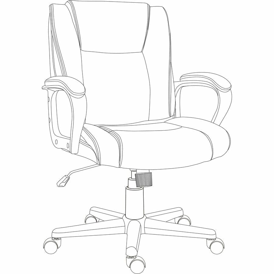 Lorell SOHO Mid - Back Chair with PU Leather and Fixed Arms (LLR - LLR81810) - SchoolOutlet