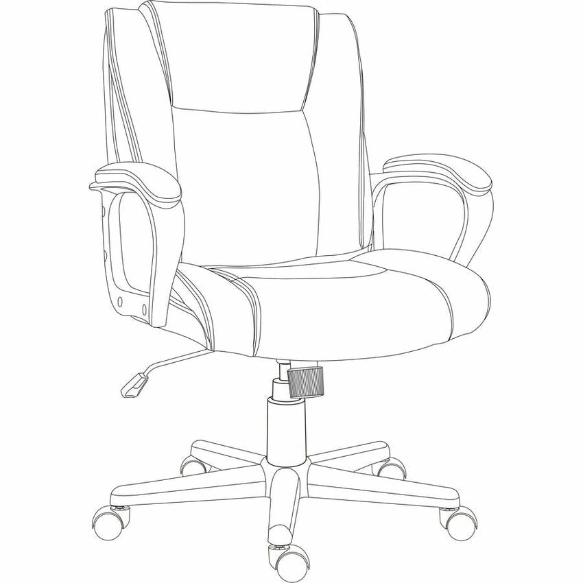 Lorell SOHO Mid - Back Chair with PU Leather and Fixed Arms (LLR - LLR81810) - SchoolOutlet