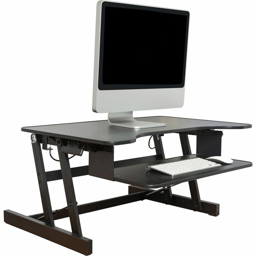 Lorell Adjustable Desk/Monitor Riser 16"H x 32"W x 21.5"D Black (LLR - LLR81974) - SchoolOutlet