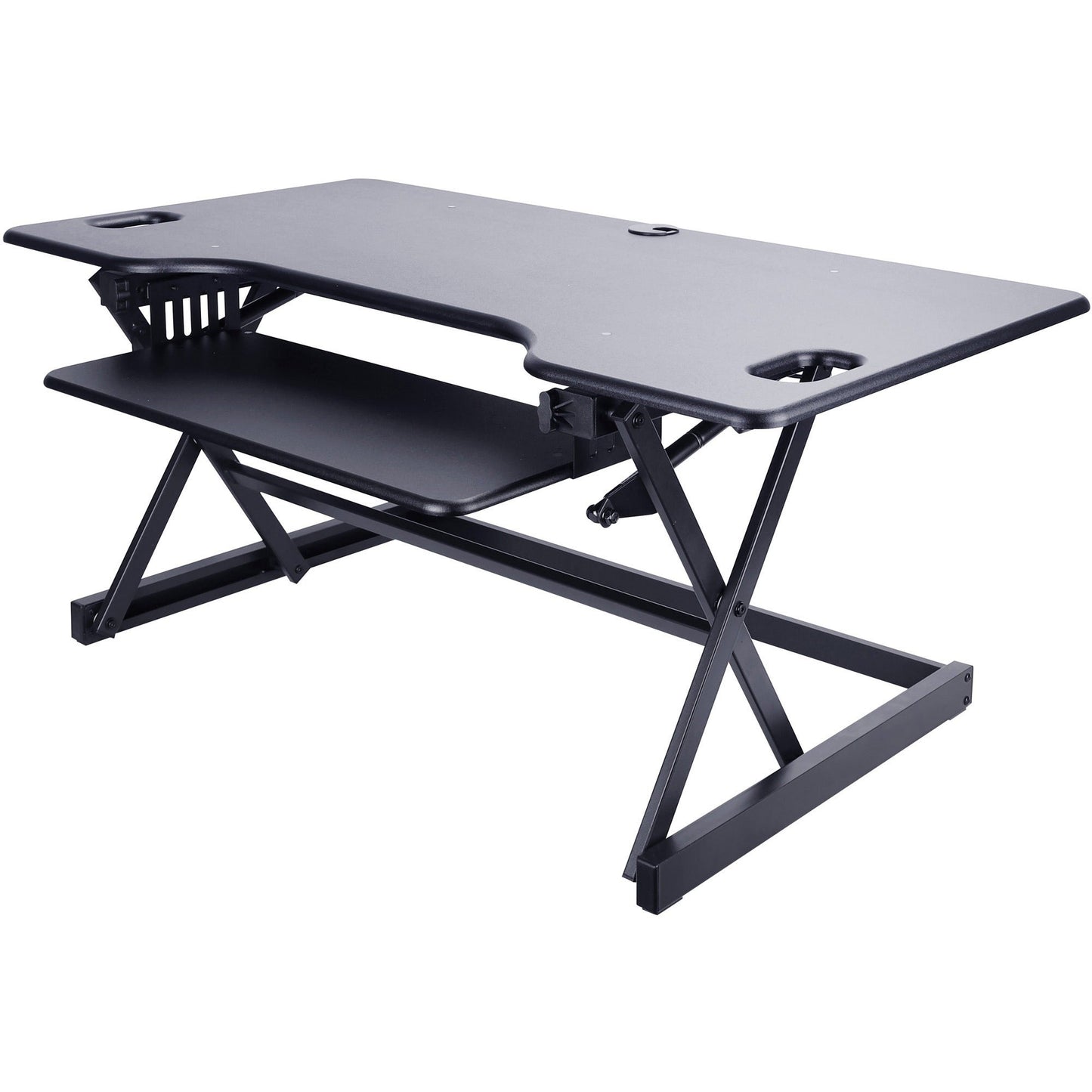 Lorell XL Adjustable Desk/Monitor Riser 20"H x 46"W x 24"D Black (LLR - LLR82013) - SchoolOutlet