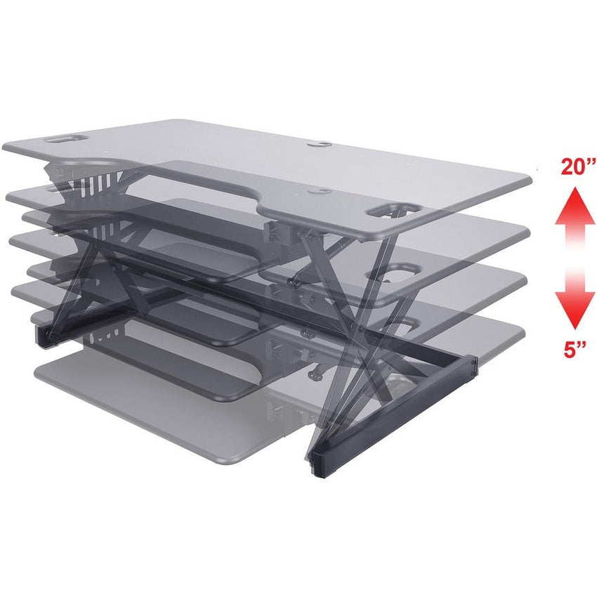 Lorell XL Adjustable Desk/Monitor Riser 20"H x 46"W x 24"D Black (LLR - LLR82013) - SchoolOutlet