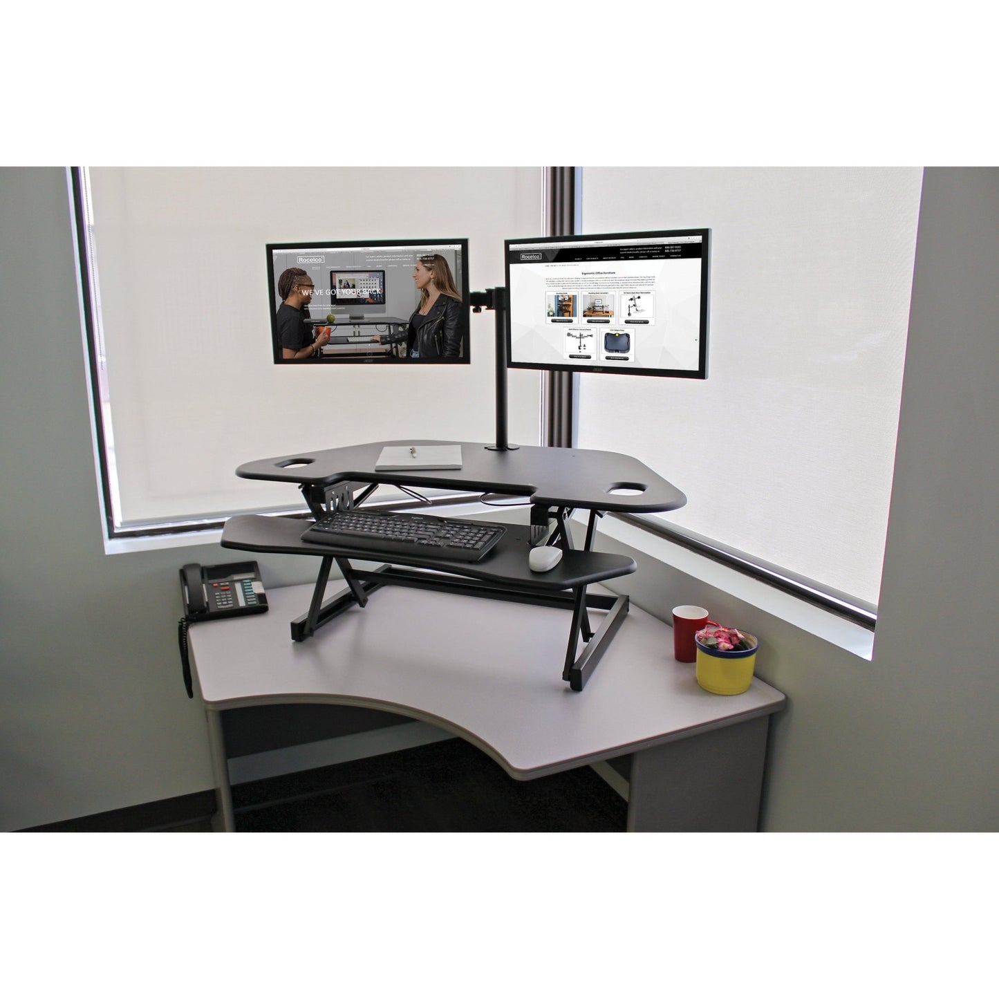 Lorell Corner Desk Riser 18"H x 45.5"W Black (LLR - LLR82014) - SchoolOutlet