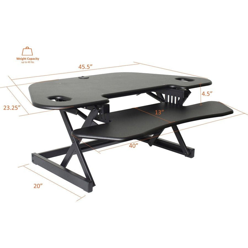 Lorell Corner Desk Riser 18"H x 45.5"W Black (LLR - LLR82014) - SchoolOutlet