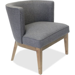 Lorell Accent Guest Chair with Gray Linen Upholstery and Walnut Legs (LLR-LLR82094)