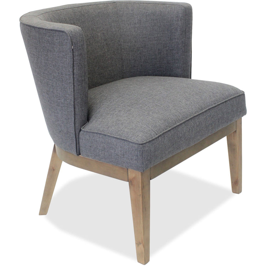 Lorell Accent Guest Chair with Gray Linen Upholstery and Walnut Legs (LLR - LLR82094) - SchoolOutlet