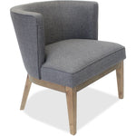 Lorell Accent Guest Chair with Gray Linen Upholstery and Walnut Legs (LLR - LLR82094) - SchoolOutlet