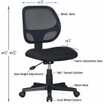 Lorell Mesh Back Multi - Task Office Chair with Pneumatic Height Adjustment and Swivel Base 17.5