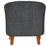 Lorell Accession Barrel Armchair Black Fabric Upholstered Club Chair with Wood Legs 17.5 