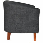 Lorell Accession Barrel Armchair Black Fabric Upholstered Club Chair with Wood Legs 17.5 