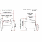 Lorell Accession Barrel Armchair Black Fabric Upholstered Club Chair with Wood Legs 17.5 